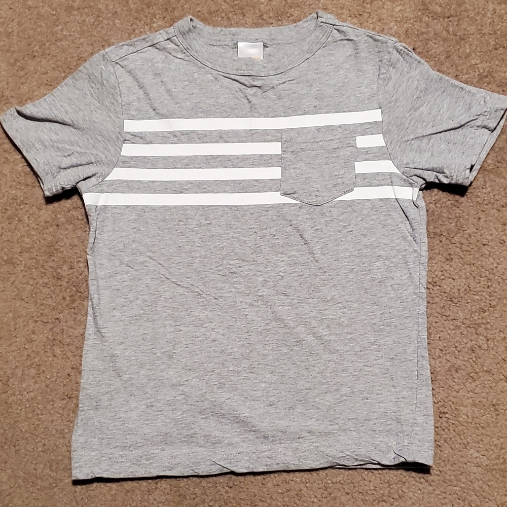 Gymboree Gray and White Striped Kids Tee